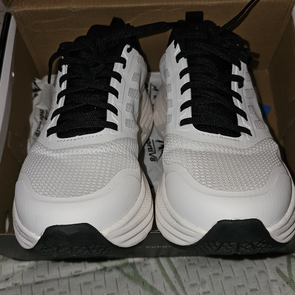 Women's Lightweight White and Black Athletic Sneakers - Picture 2 of 5